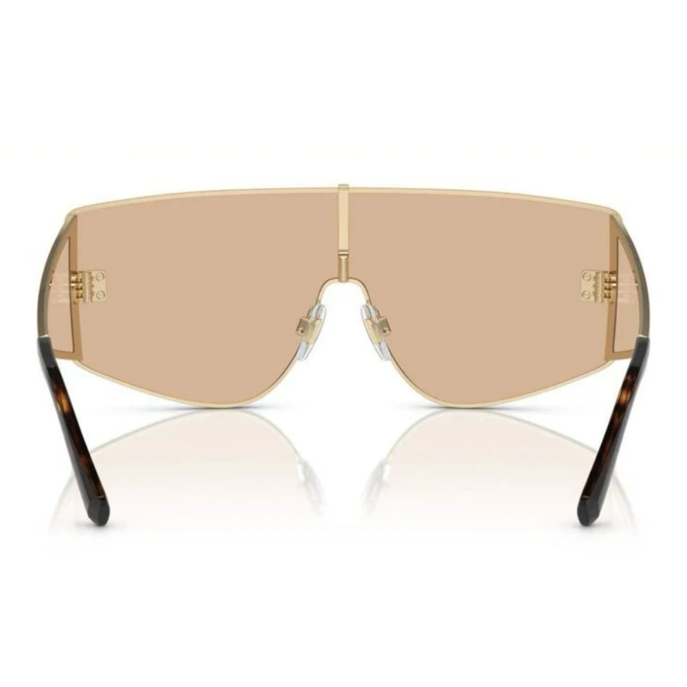 Dolce & Gabbana 2305 Oversized Shield Sunglasses Gold Metal Unisex Designer Bold - Picture 6 of 6